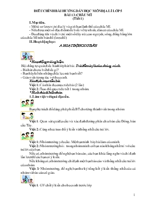 Điêu chỉnh bài hướng dẫn học môn Địa lí lớp 5 - Bài 13 Châu Mĩ